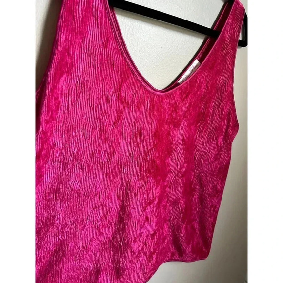 Oscar de la Renta Vintage 1990's Crushed Velvet Sleeveless Blouse Shirt Tank Top - Picture 10 of 12